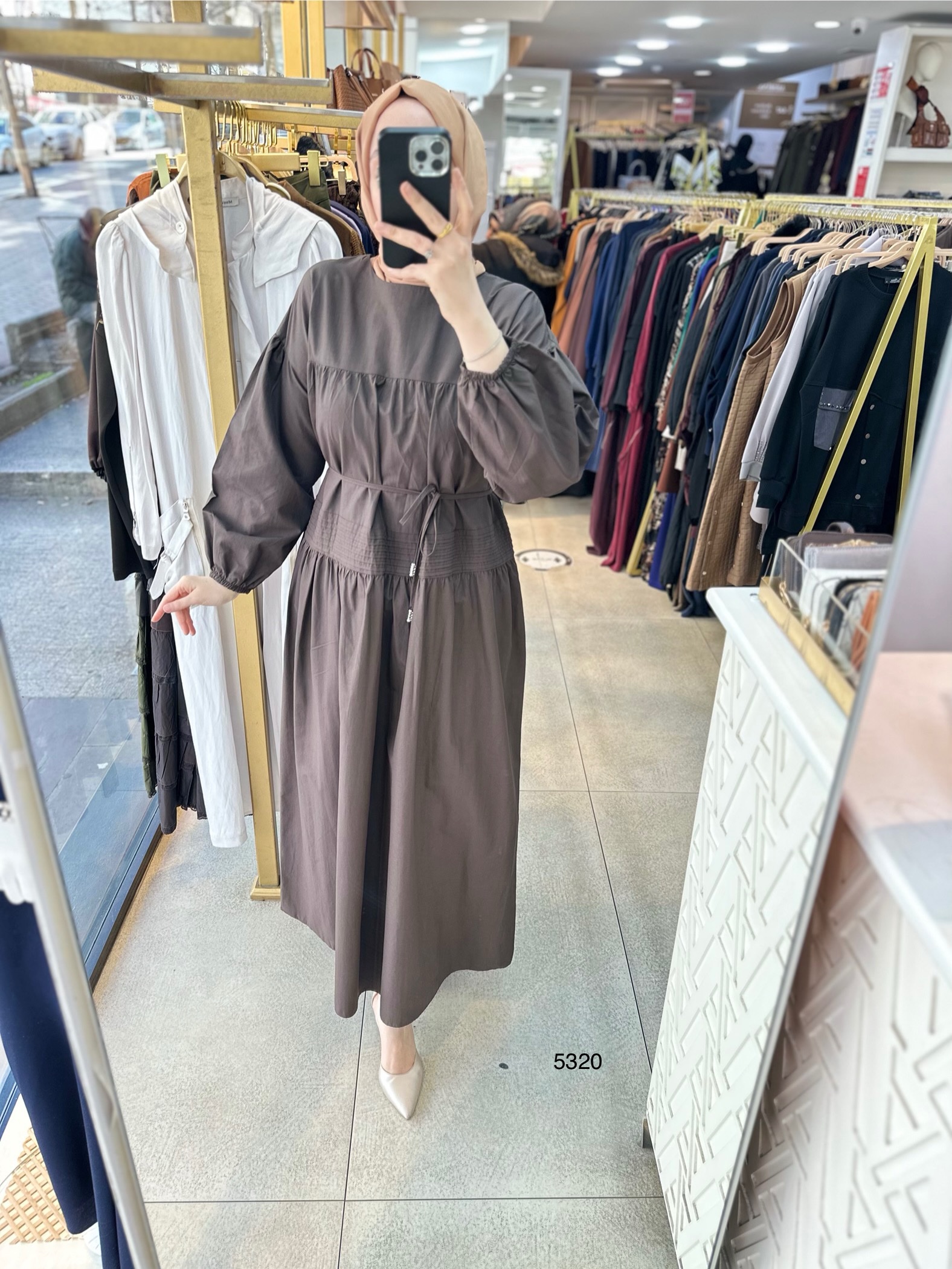 5320 Belden Bağlamalı Elbise - Görsel 3