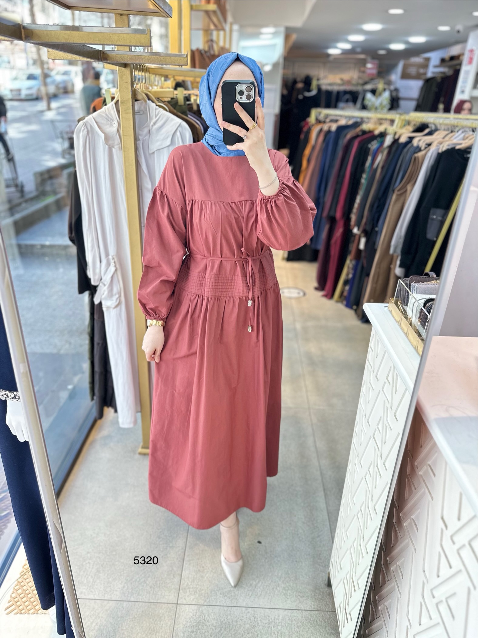 5320 Belden Bağlamalı Elbise - Görsel 9