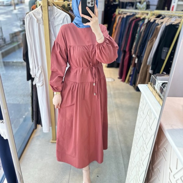 5320 Belden Bağlamalı Elbise - Görsel 10