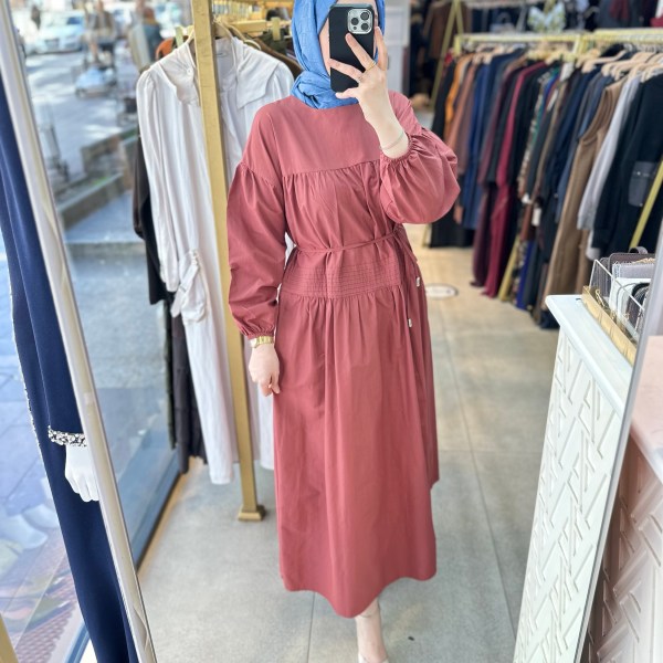 5320 Belden Bağlamalı Elbise - Görsel 17