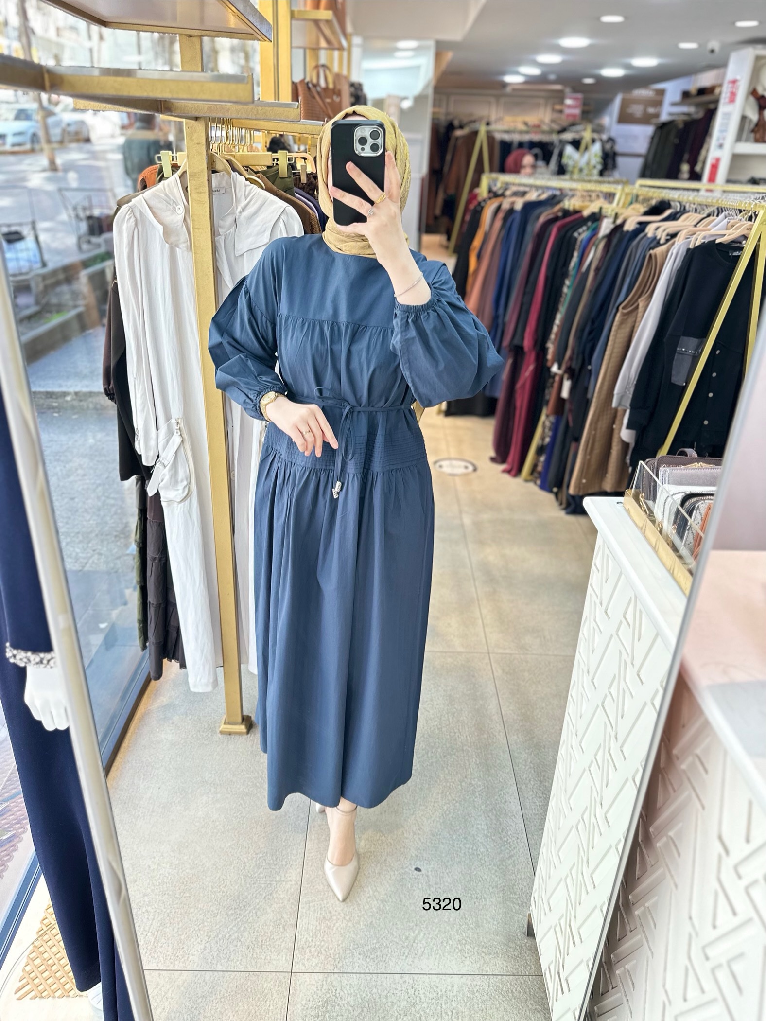 5320 Belden Bağlamalı Elbise - Görsel 7