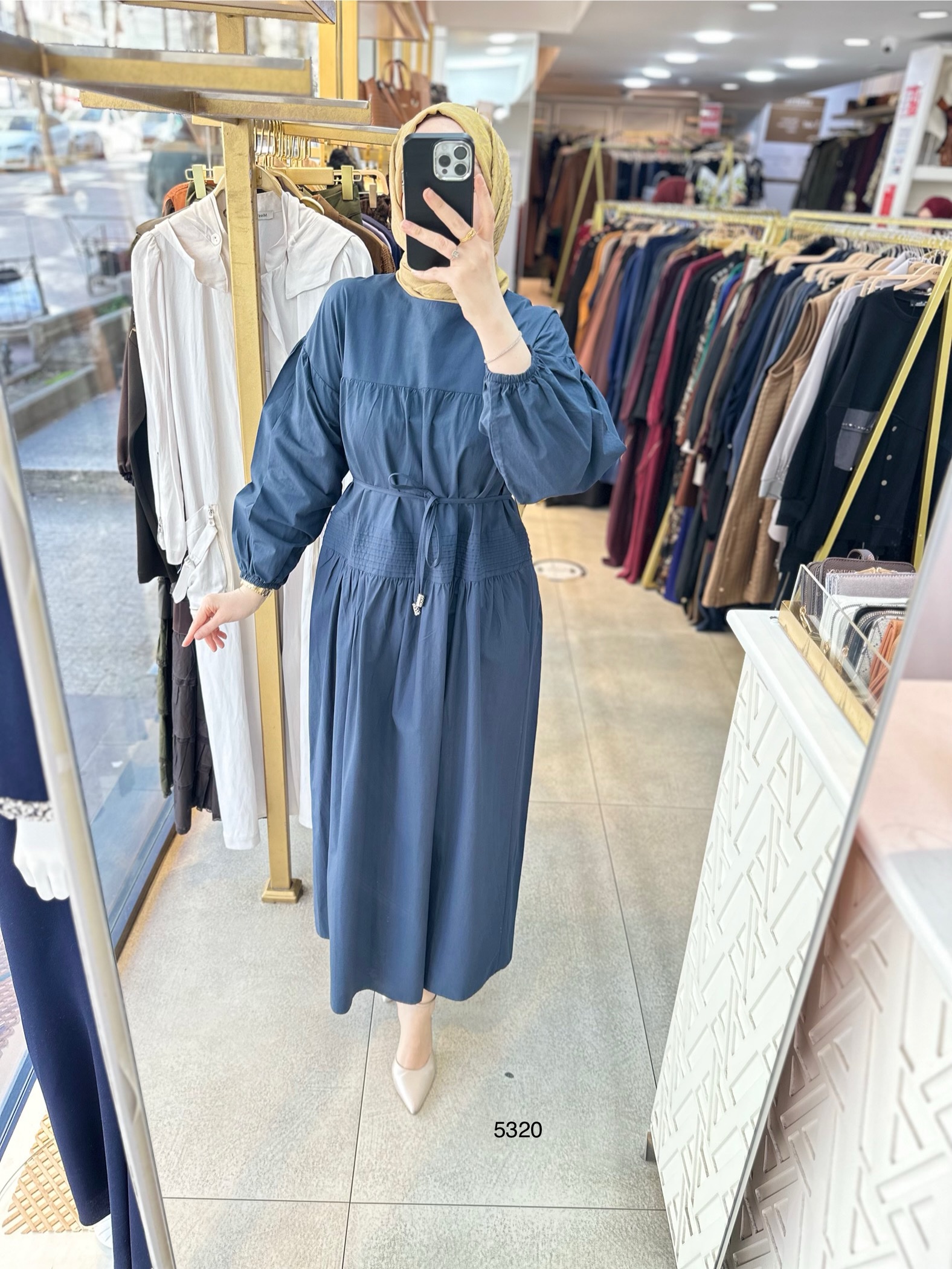 5320 Belden Bağlamalı Elbise - Görsel 6