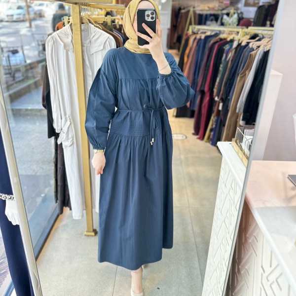 5320 Belden Bağlamalı Elbise - Görsel 5