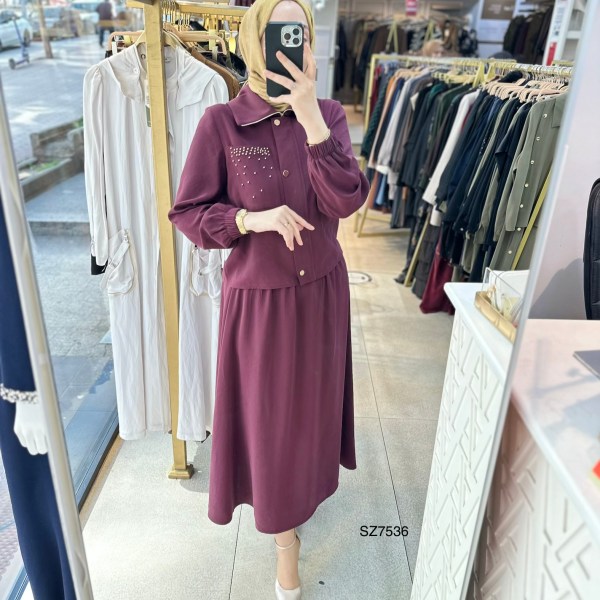 SZ7536 Taş Detaylı Etekli Takım - Görsel 7