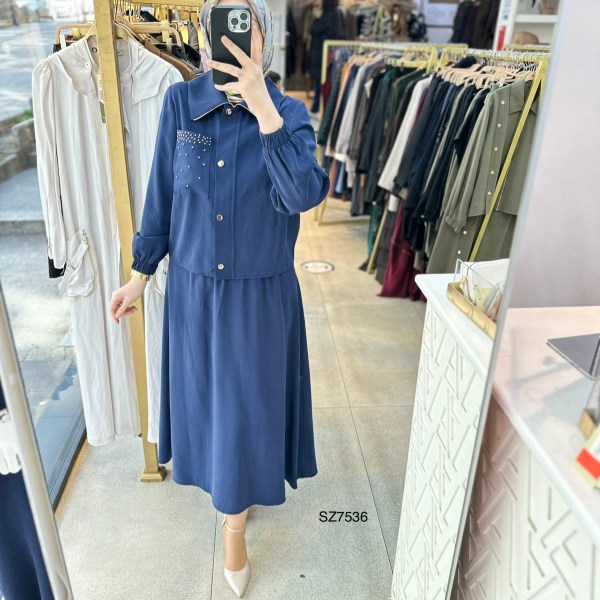 SZ7536 Taş Detaylı Etekli Takım - Görsel 4