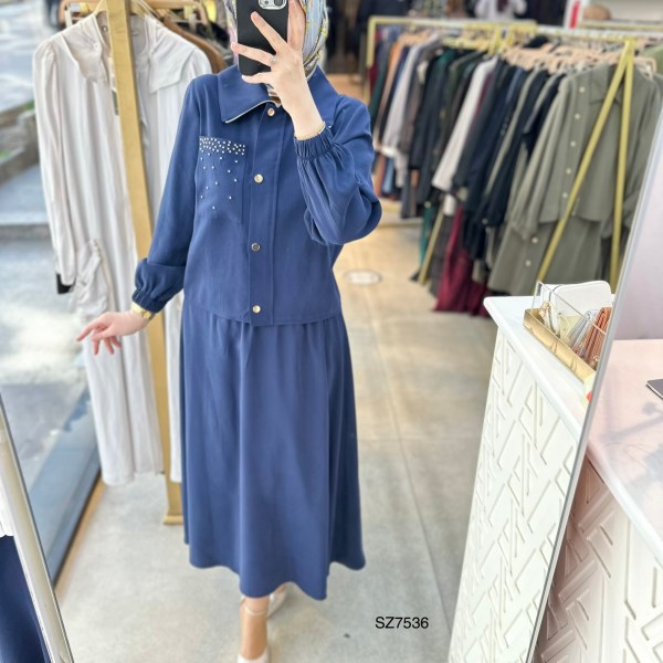 SZ7536 Taş Detaylı Etekli Takım - Görsel 13