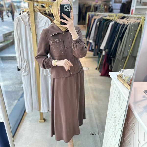 SZ7536 Taş Detaylı Etekli Takım - Görsel 2