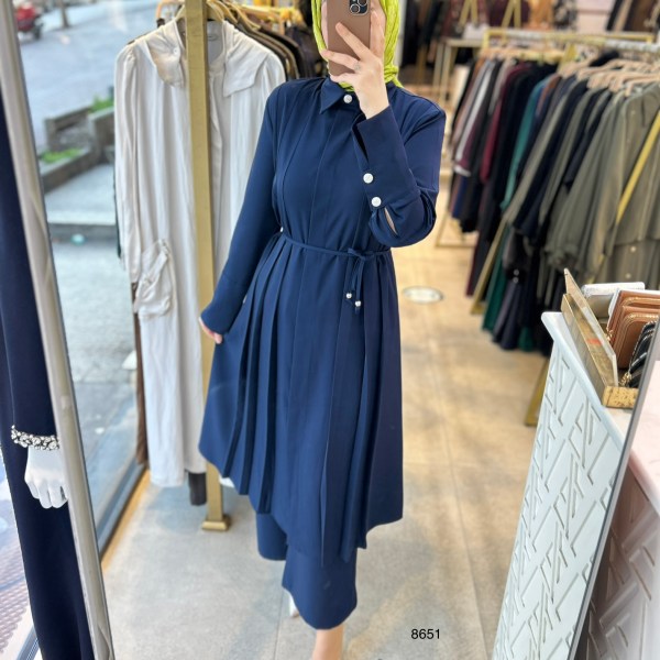 8651 Dik Yakalı Düğme Detaylı Takım - Görsel 10