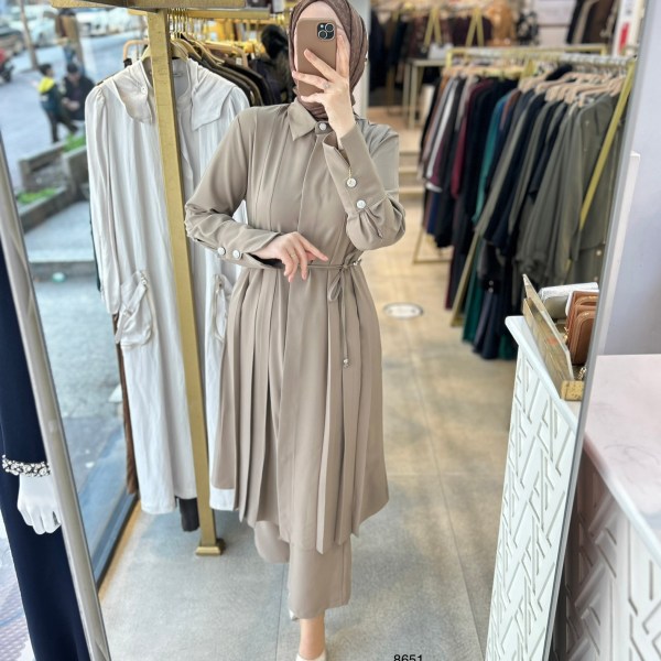 8651 Dik Yakalı Düğme Detaylı Takım - Görsel 26