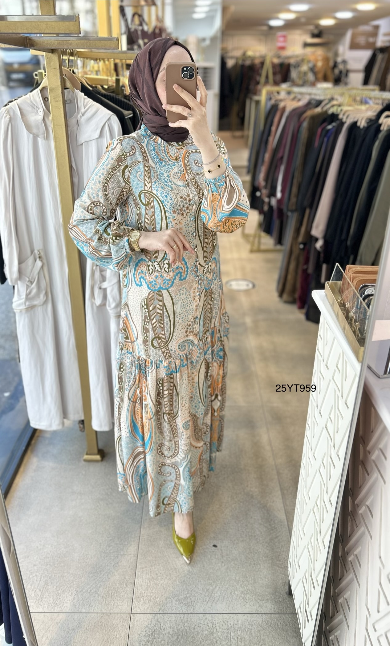 25YT959 Desenli Armine Trend Elbise