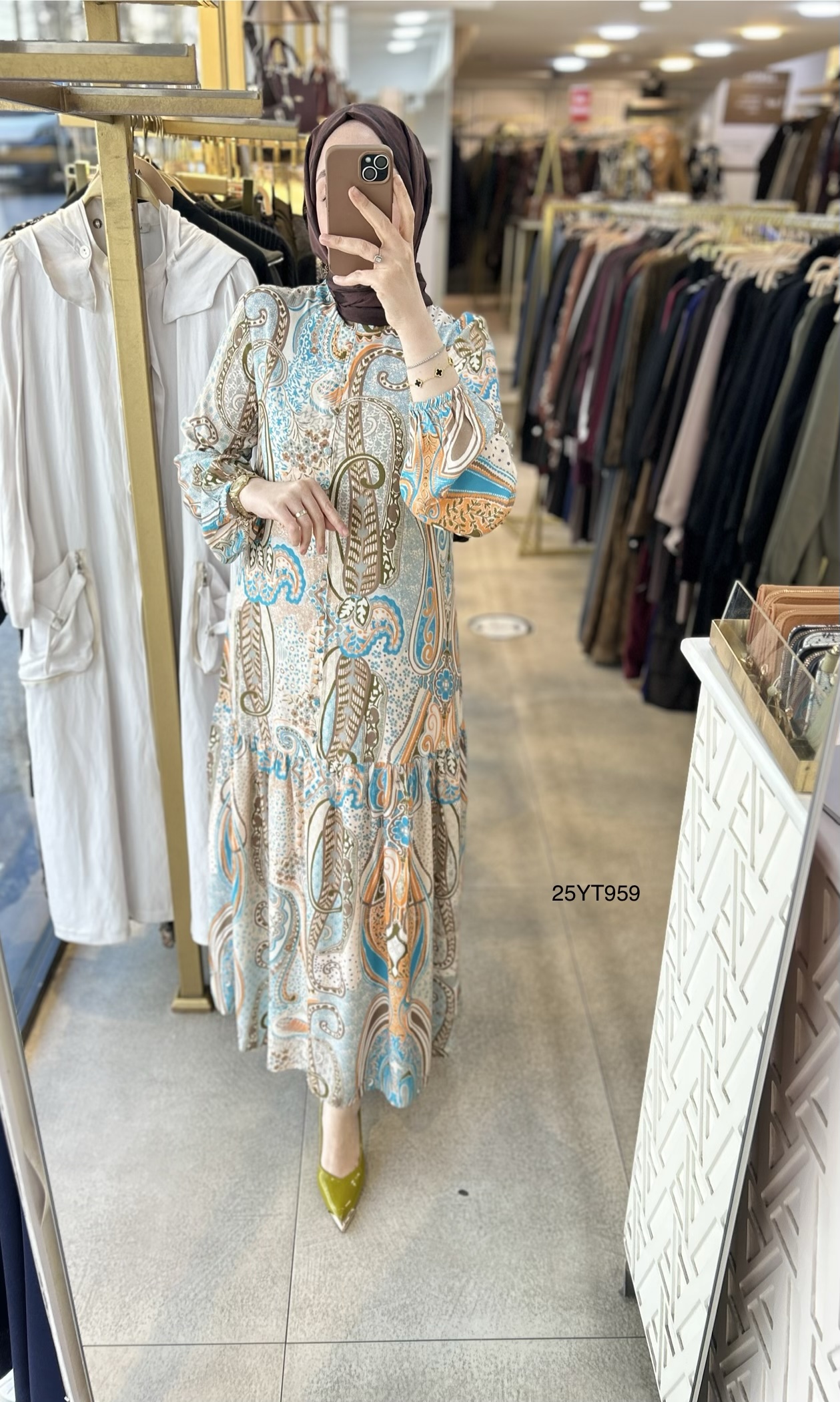 25YT959 Desenli Armine Trend Elbise