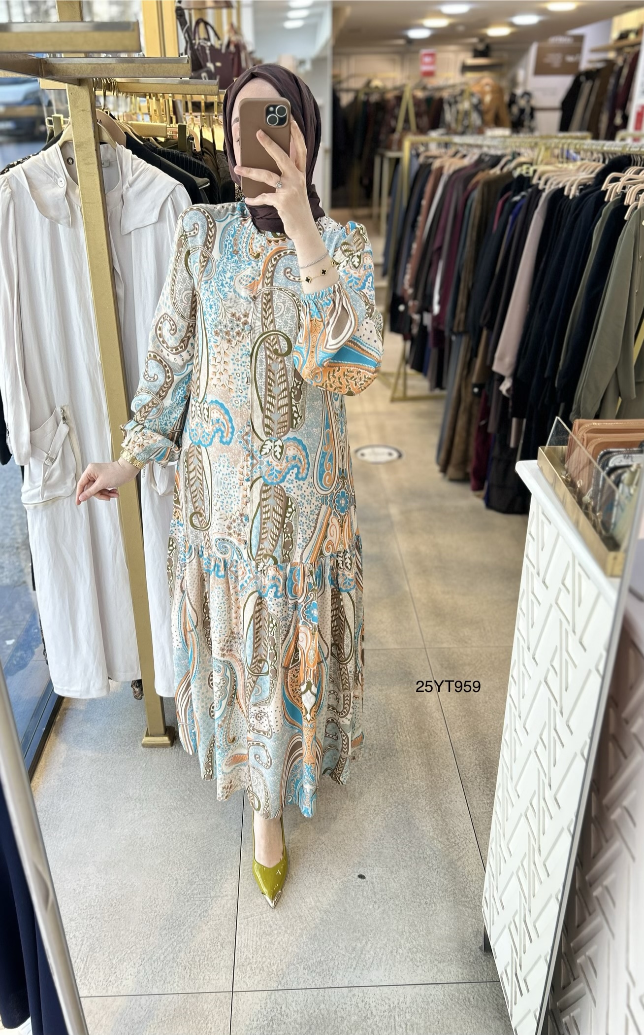 25YT959 Desenli Armine Trend Elbise