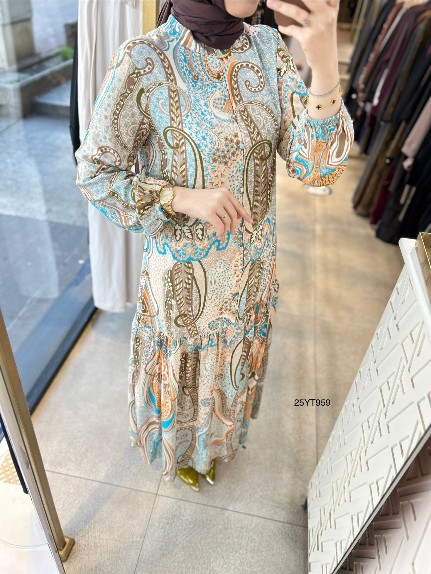 25YT959 Desenli Armine Trend Elbise