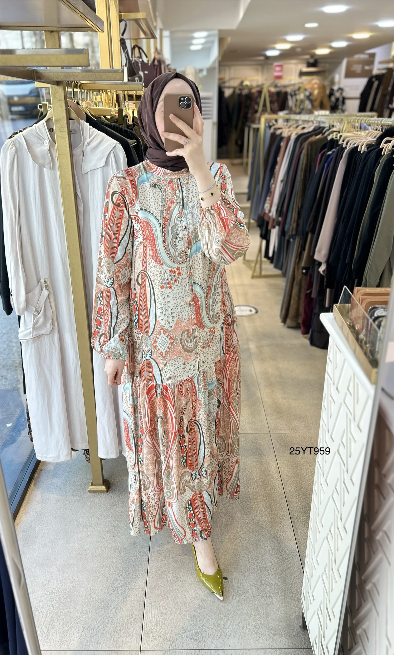 25YT959 Desenli Armine Trend Elbise