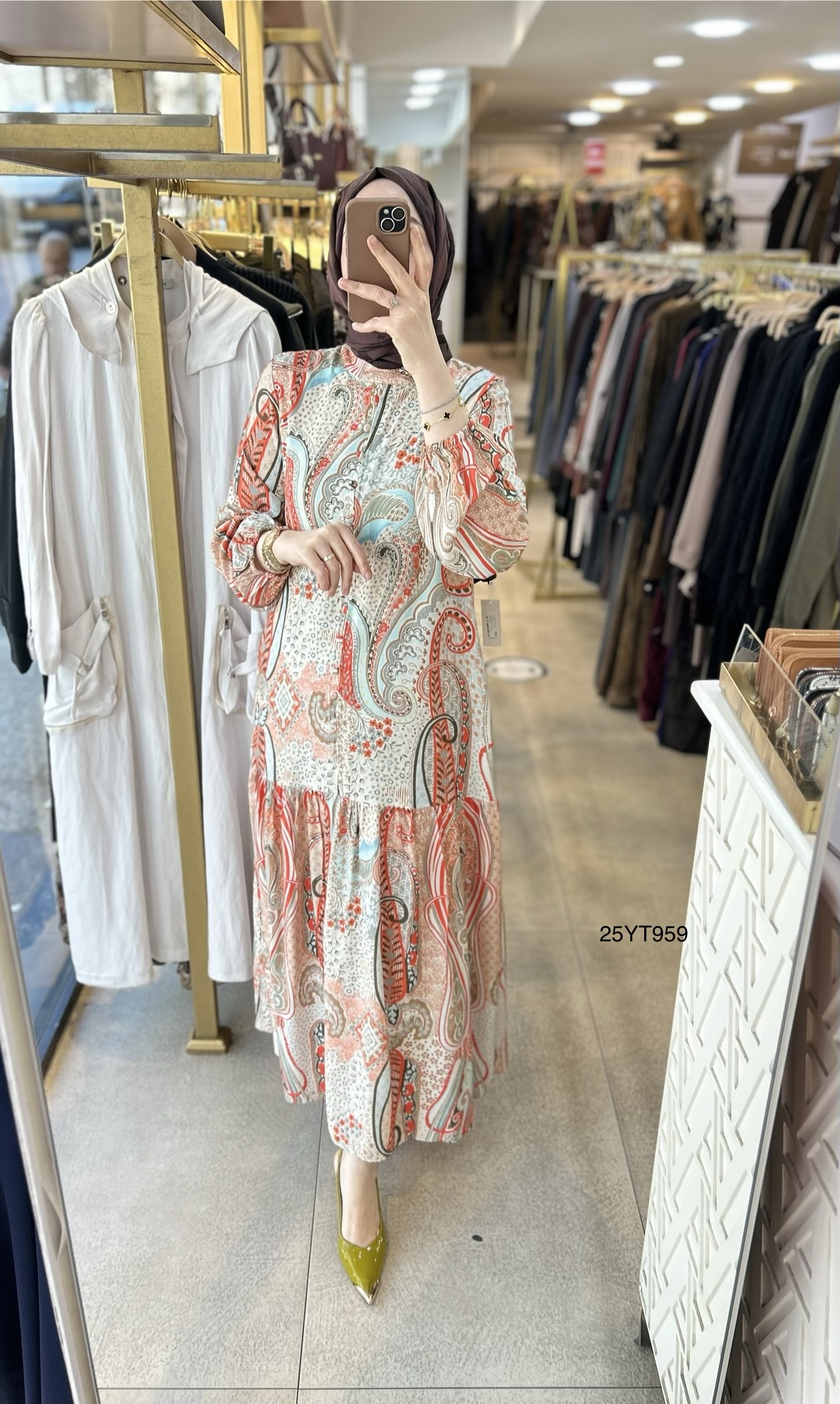 25YT959 Desenli Armine Trend Elbise