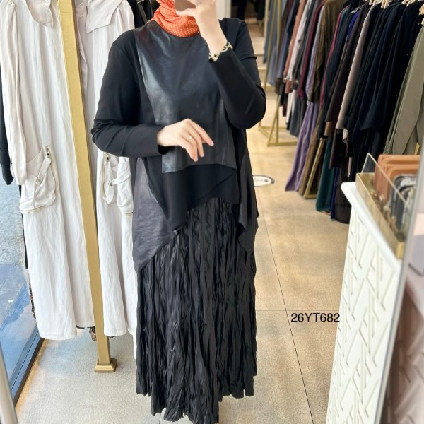 26YT682 Deri Detaylı Takım - Görsel 3