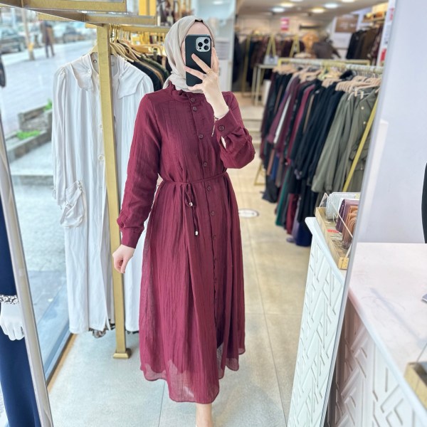 5328 Belden Bağlamalı Elbise - Görsel 24