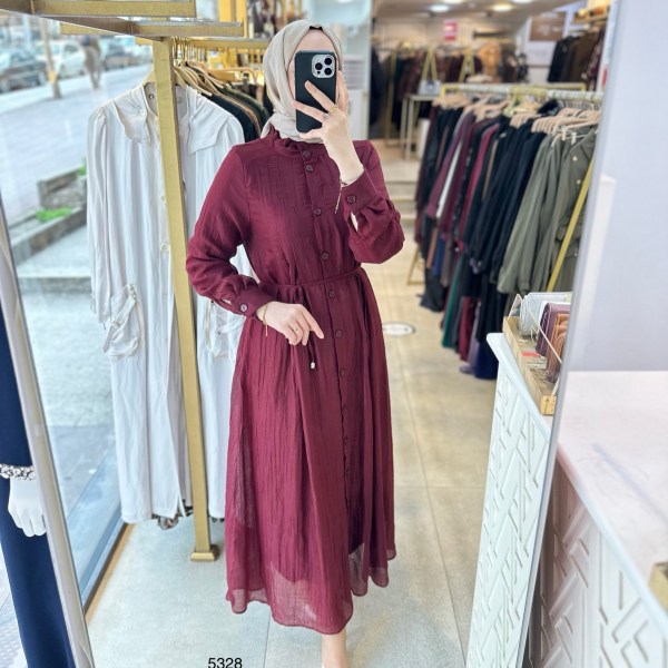 5328 Belden Bağlamalı Elbise - Görsel 22