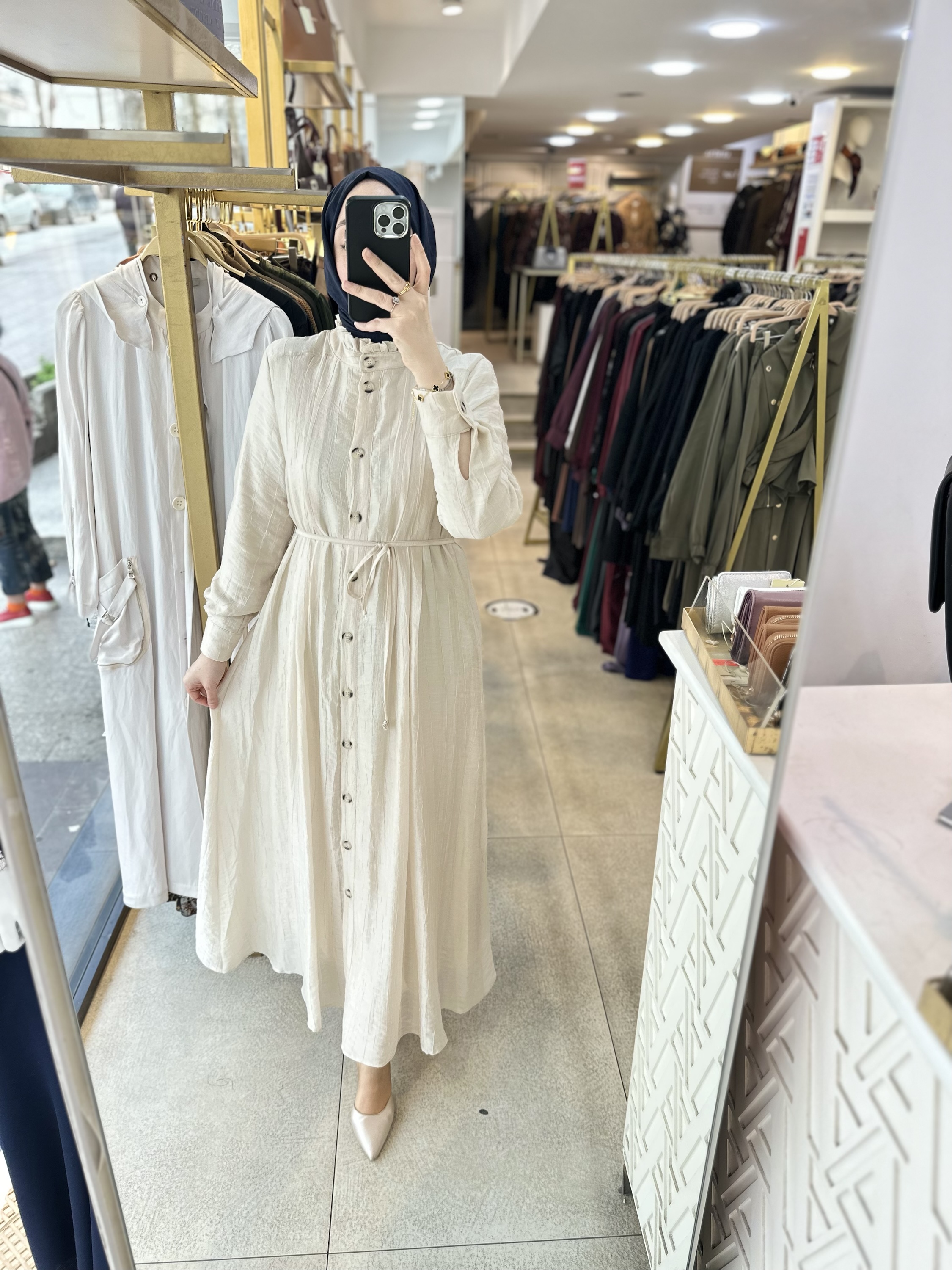 5328 Belden Bağlamalı Elbise - Görsel 10