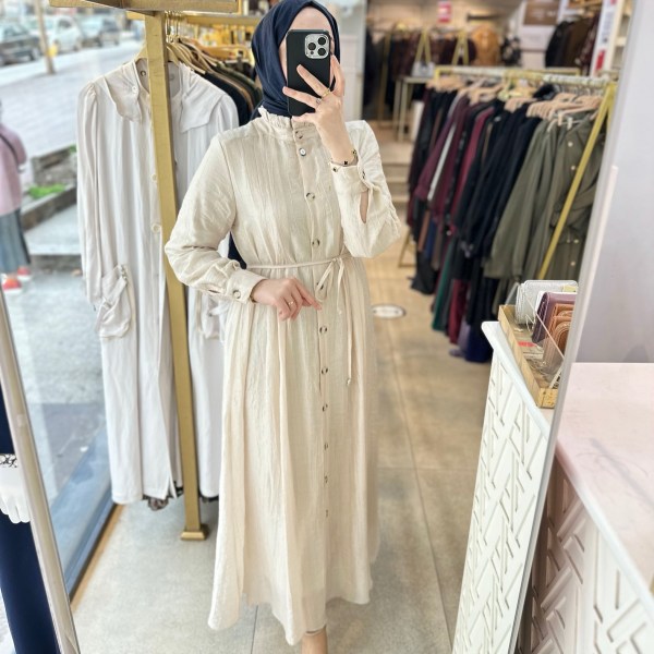 5328 Belden Bağlamalı Elbise - Görsel 19