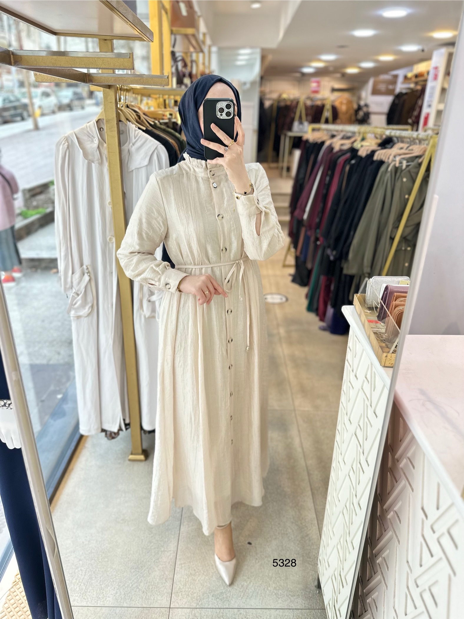 5328 Belden Bağlamalı Elbise - Görsel 19