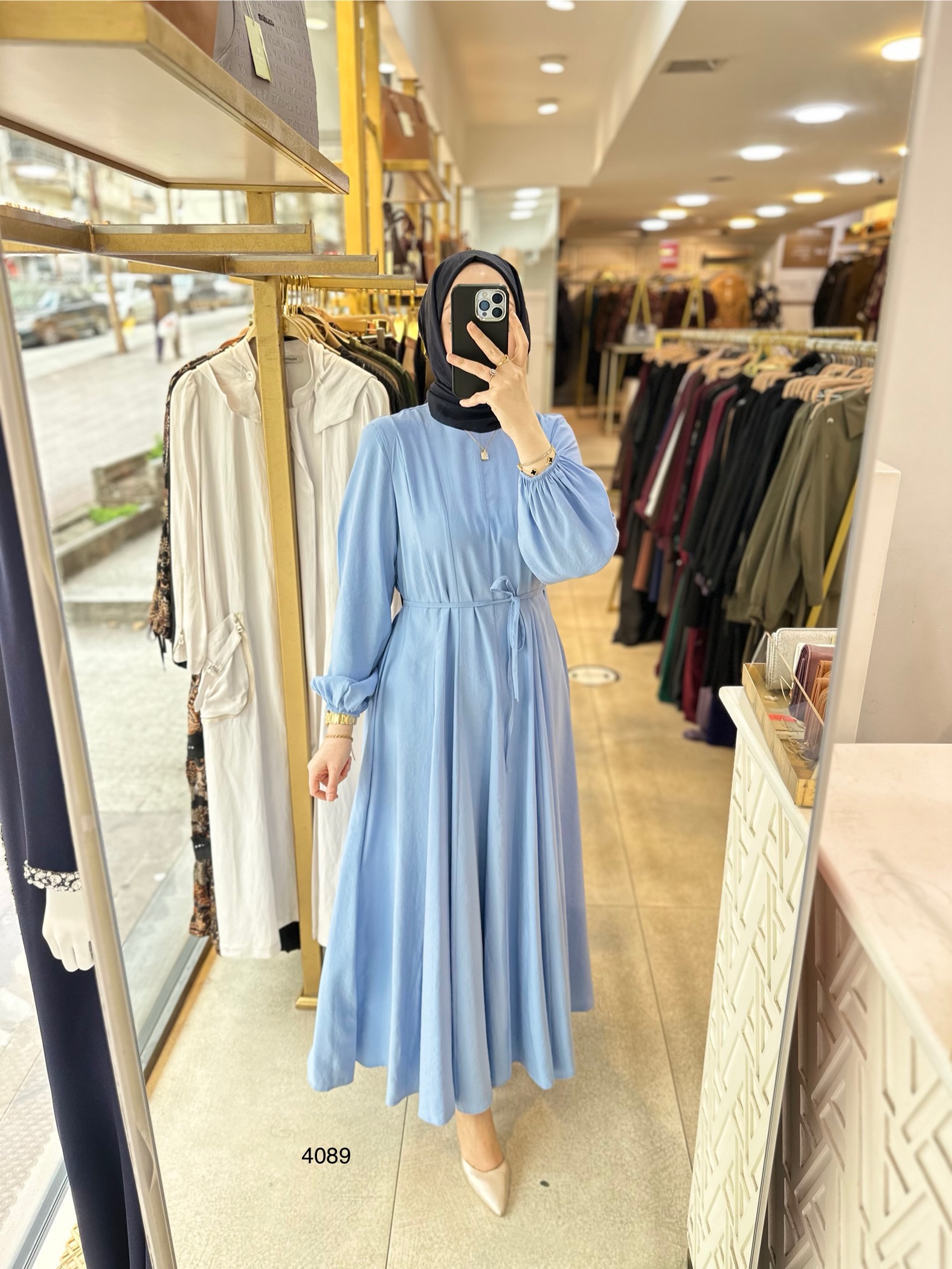 4089 Bel Bağlamalı Elbise - Görsel 11