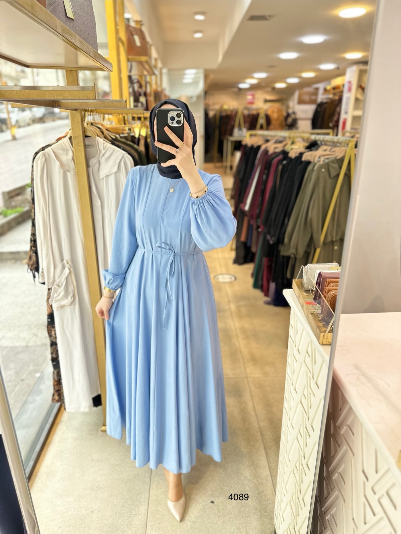 4089 Bel Bağlamalı Elbise