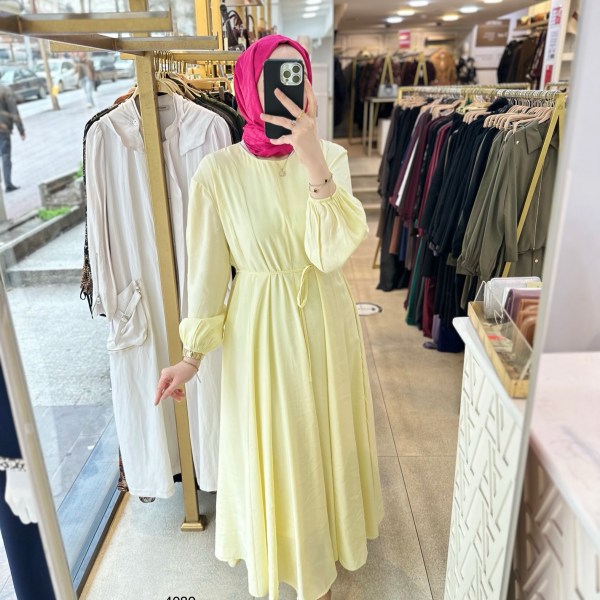 4089 Bel Bağlamalı Elbise - Görsel 5