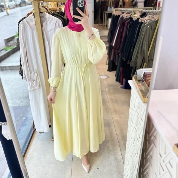 4089 Bel Bağlamalı Elbise - Görsel 17