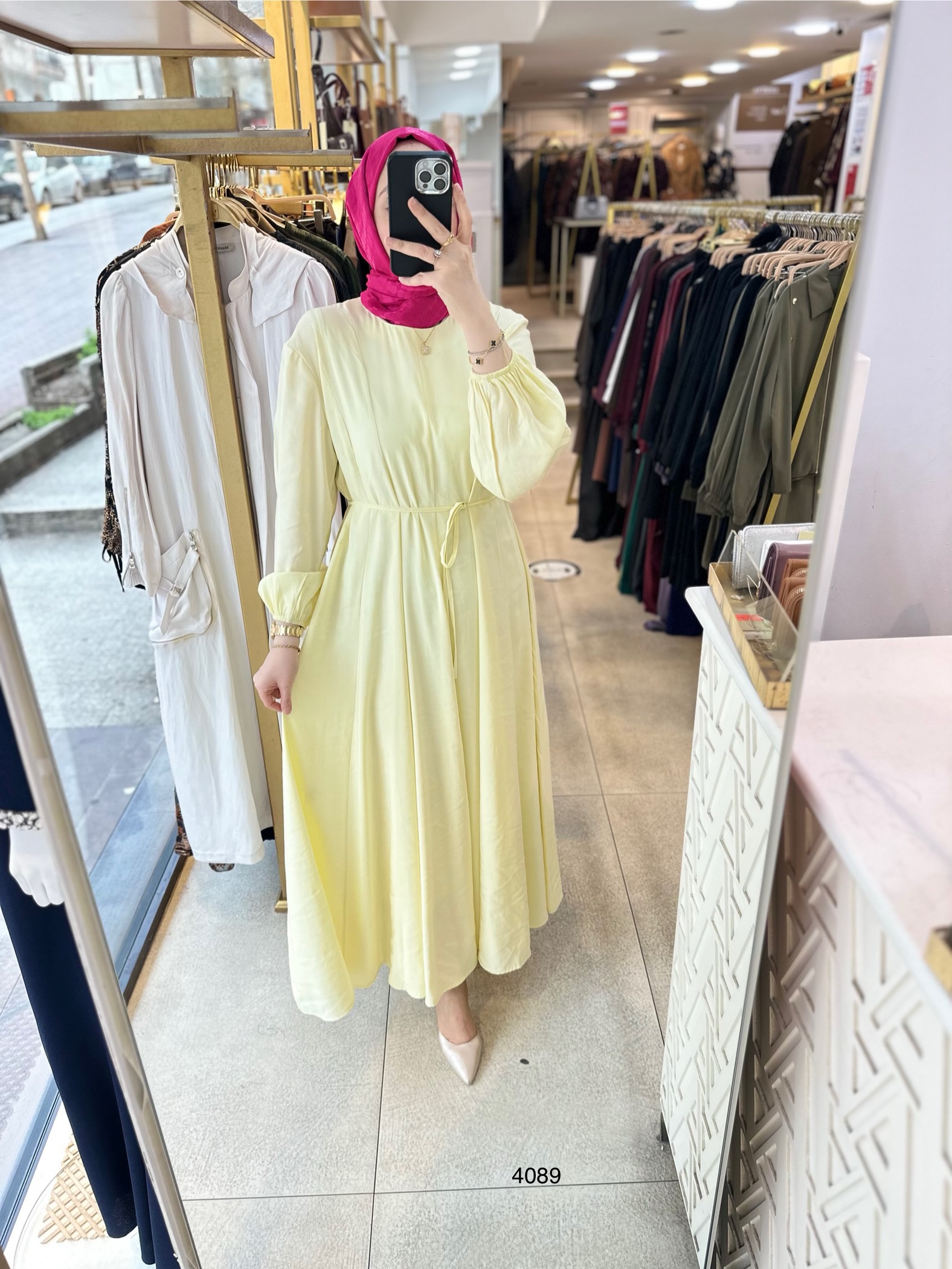 4089 Bel Bağlamalı Elbise - Görsel 16