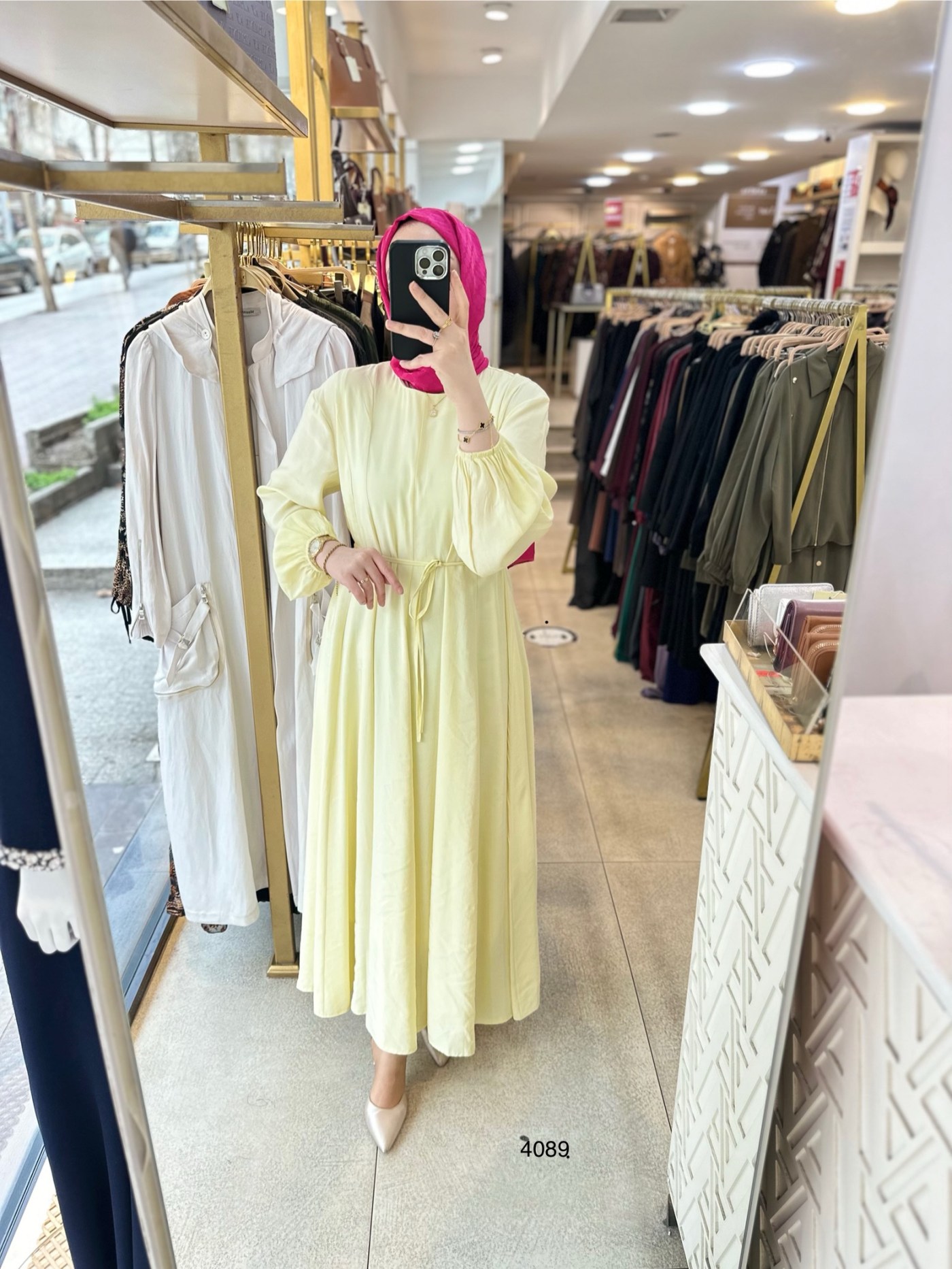 4089 Bel Bağlamalı Elbise