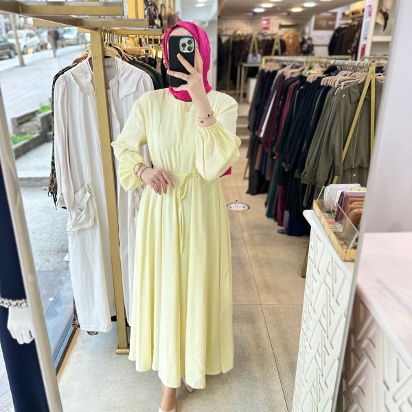 4089 Bel Bağlamalı Elbise - Görsel 4