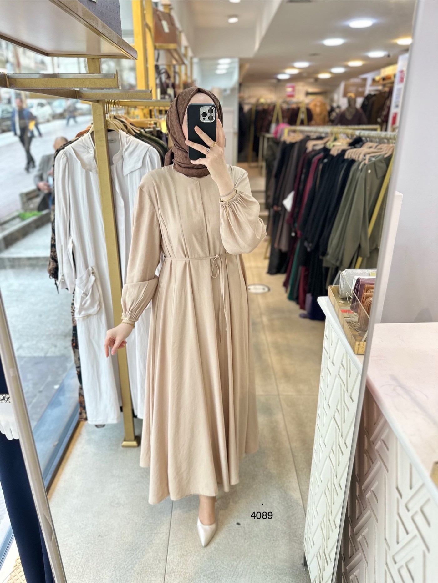 4089 Bel Bağlamalı Elbise