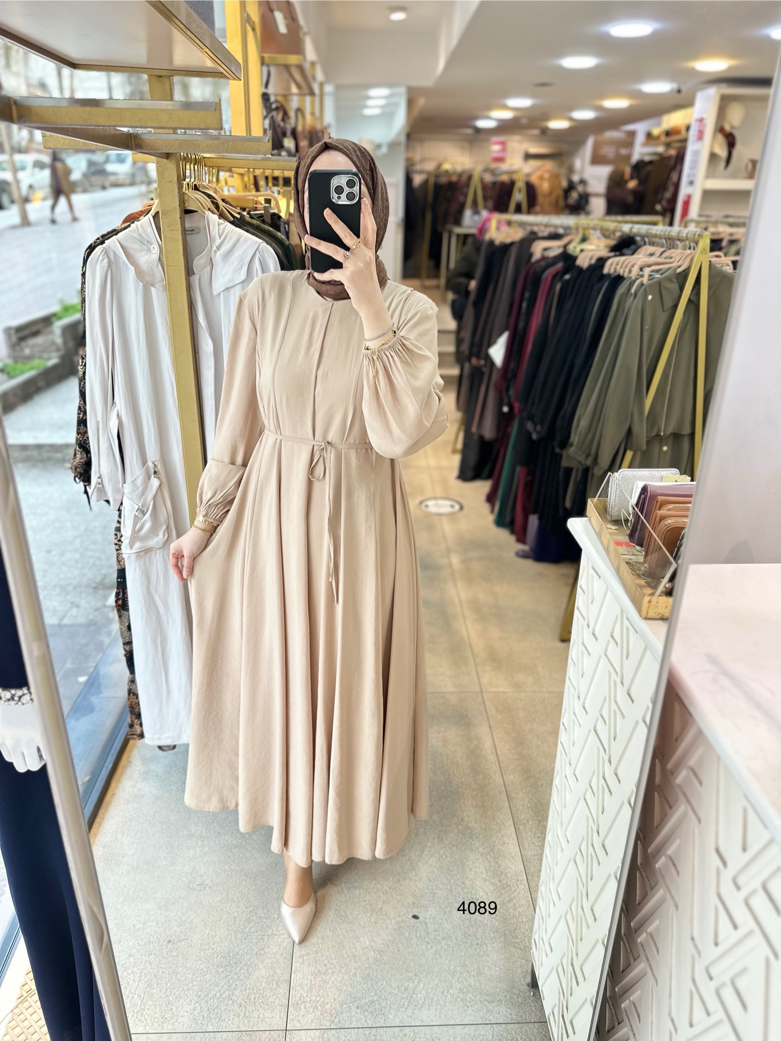 4089 Bel Bağlamalı Elbise - Görsel 3