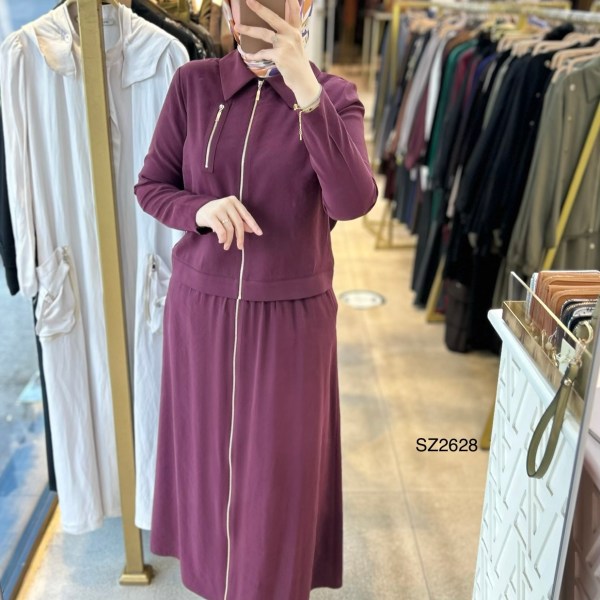 SZ2628 Fermuar Detaylı Etekli Takım - Görsel 14