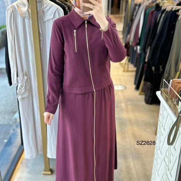 SZ2628 Fermuar Detaylı Etekli Takım - Görsel 16