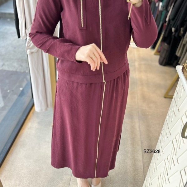 SZ2628 Fermuar Detaylı Etekli Takım - Görsel 17
