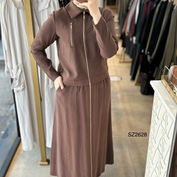 SZ2628 Fermuar Detaylı Etekli Takım - Görsel 20