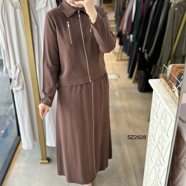 SZ2628 Fermuar Detaylı Etekli Takım - Görsel 22