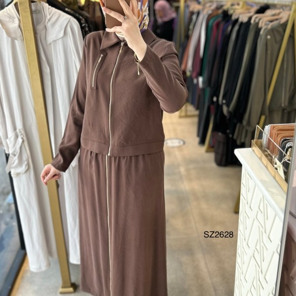 SZ2628 Fermuar Detaylı Etekli Takım - Görsel 10