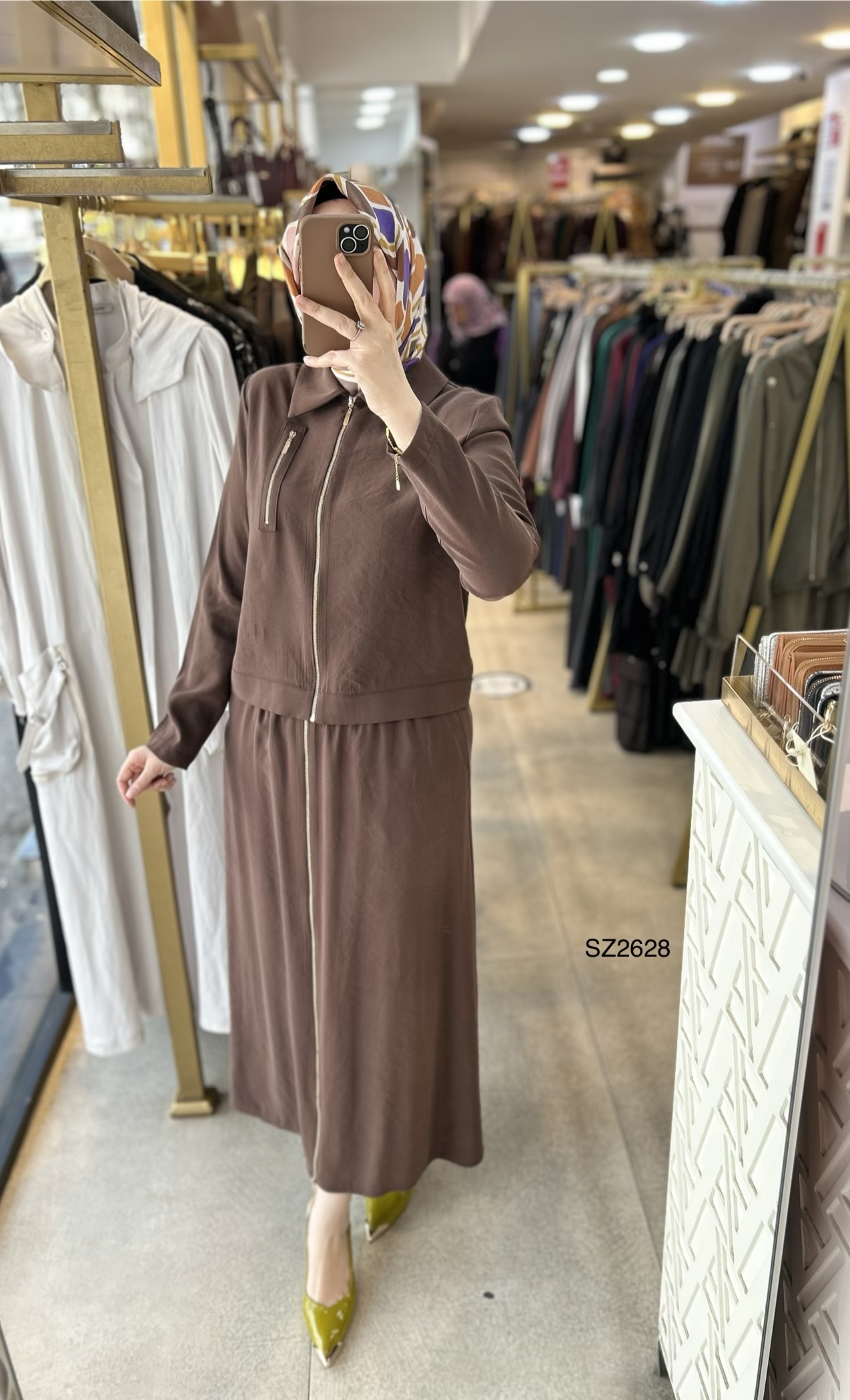 SZ2628 Fermuar Detaylı Etekli Takım