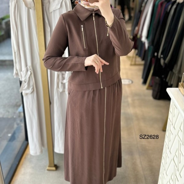 SZ2628 Fermuar Detaylı Etekli Takım - Görsel 19