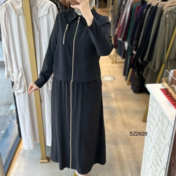 SZ2628 Fermuar Detaylı Etekli Takım - Görsel 24