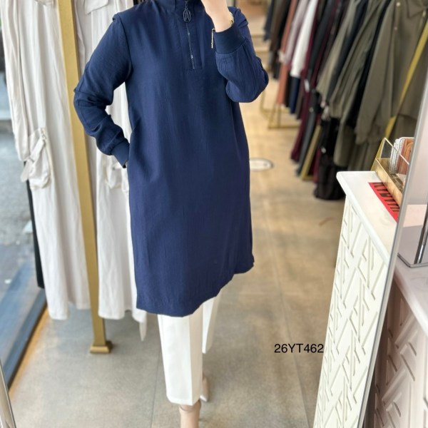 26YT462 Ribana Detaylı Tunik - Görsel 3