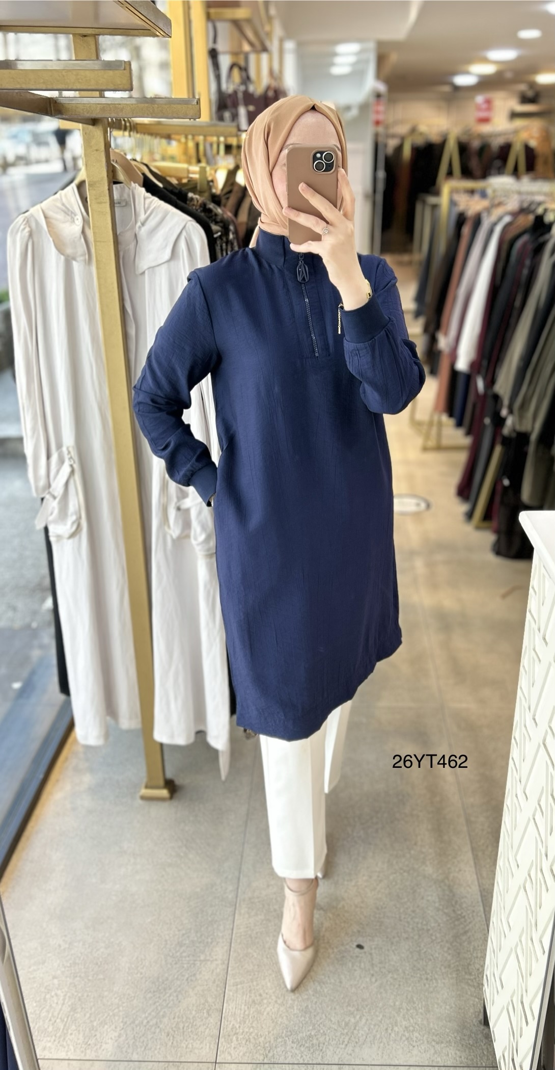 26YT462 Ribana Detaylı Tunik