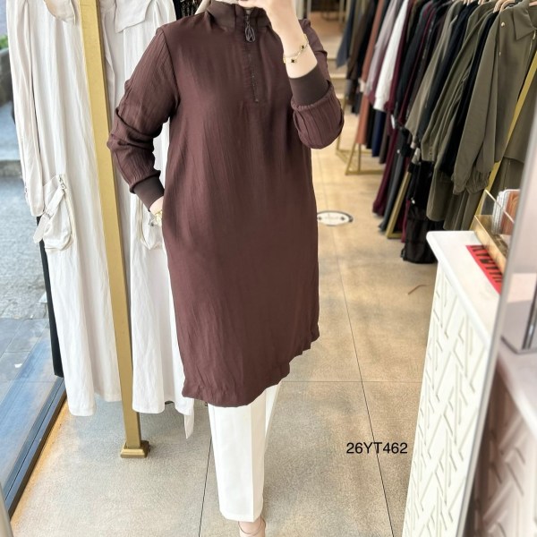 26YT462 Ribana Detaylı Tunik - Görsel 16