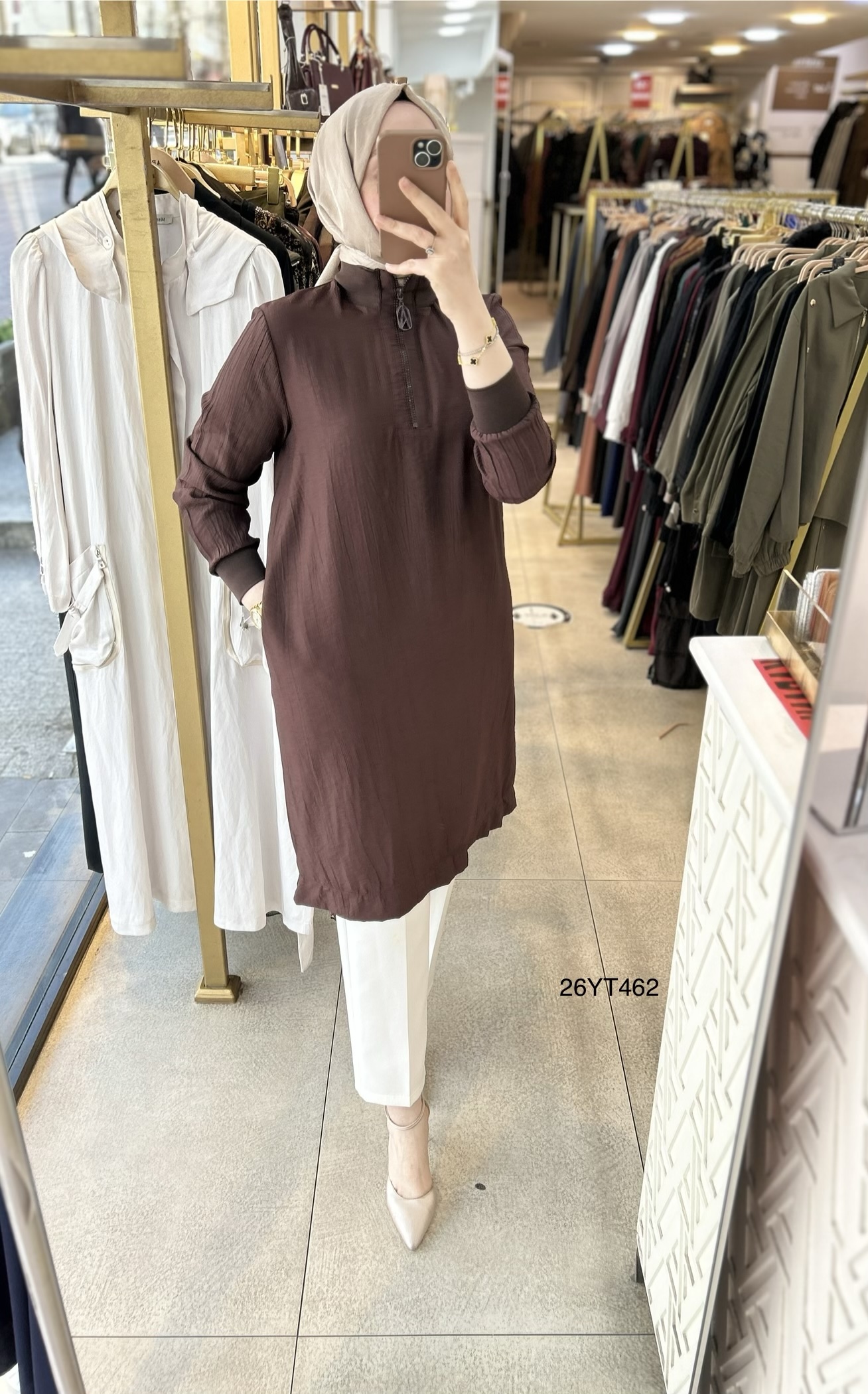 26YT462 Ribana Detaylı Tunik
