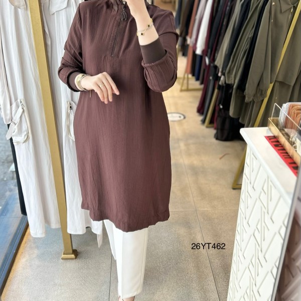 26YT462 Ribana Detaylı Tunik - Görsel 13