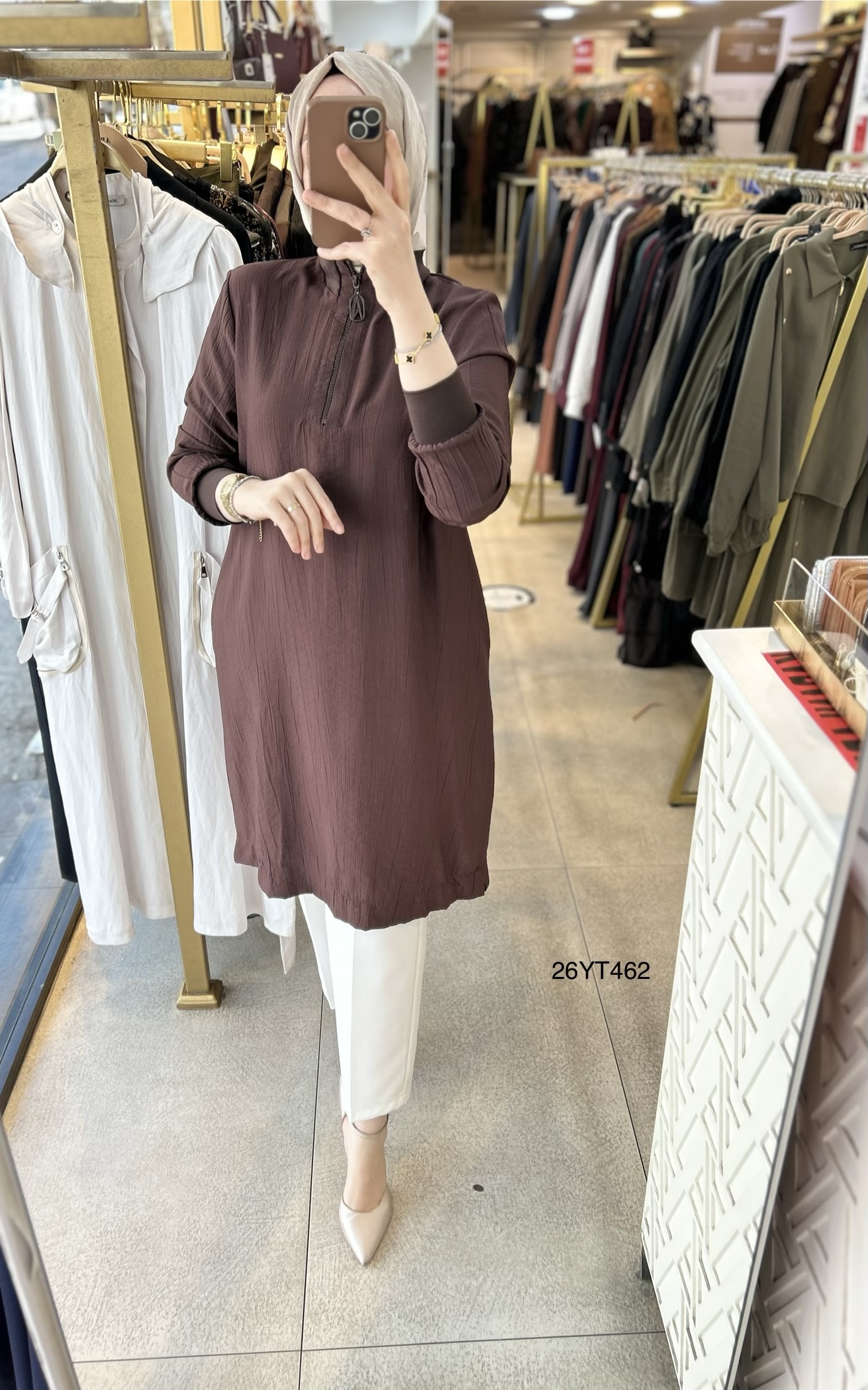 26YT462 Ribana Detaylı Tunik