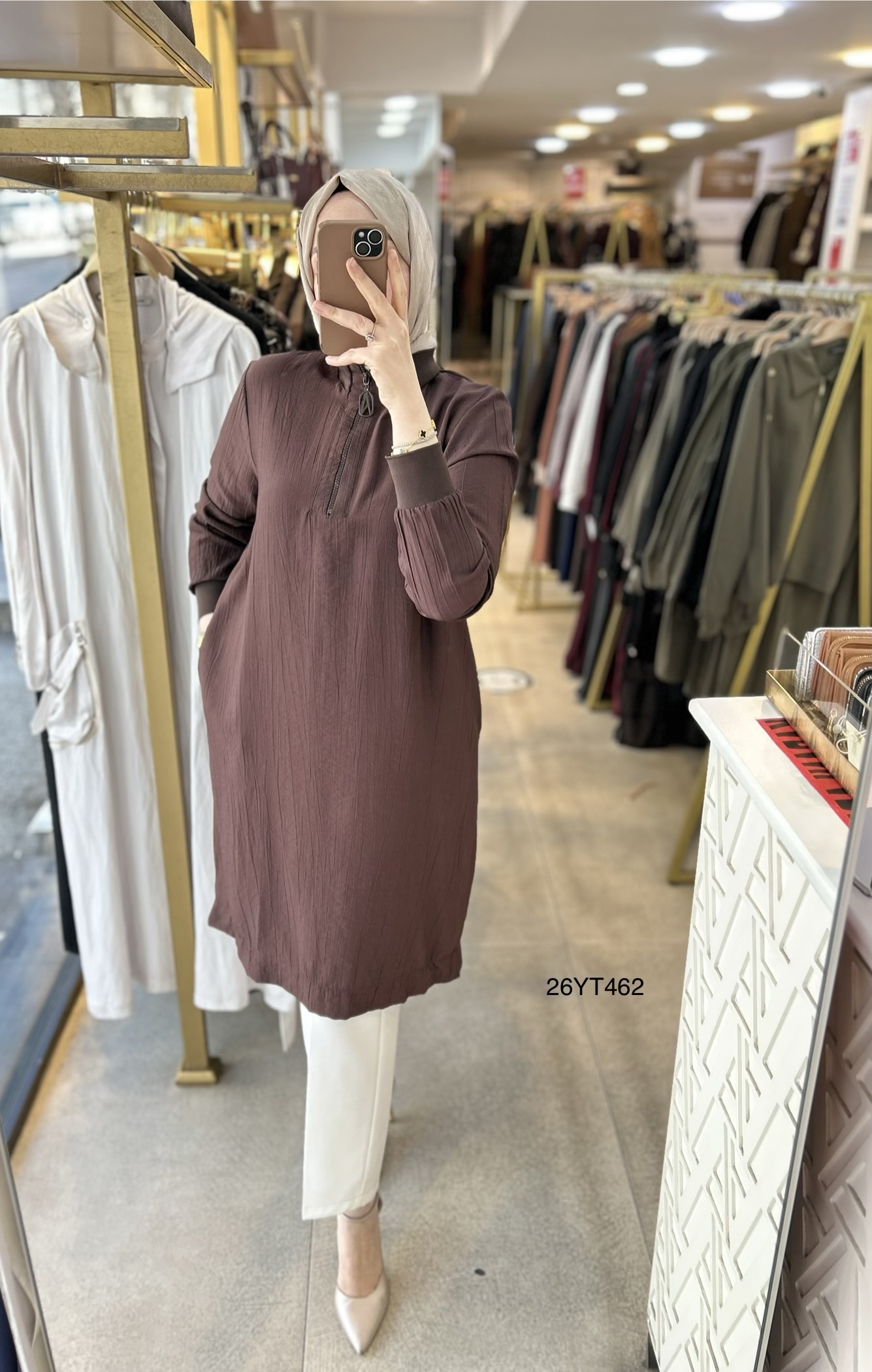 26YT462 Ribana Detaylı Tunik